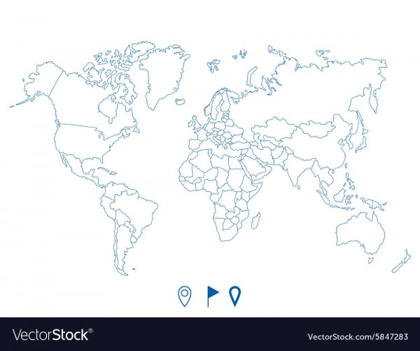 Контуры стран на карте