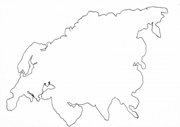 Материк Евразия контур