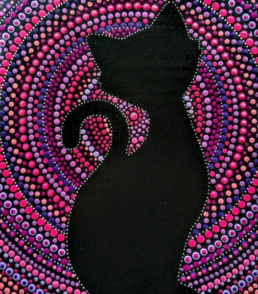 Точечная роспись кошки трафареты