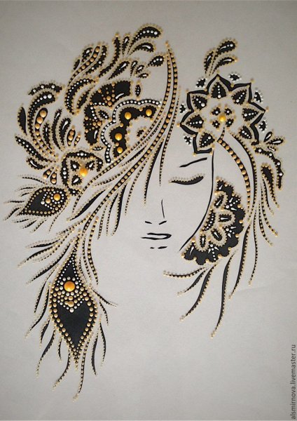 Точечный узор контуром