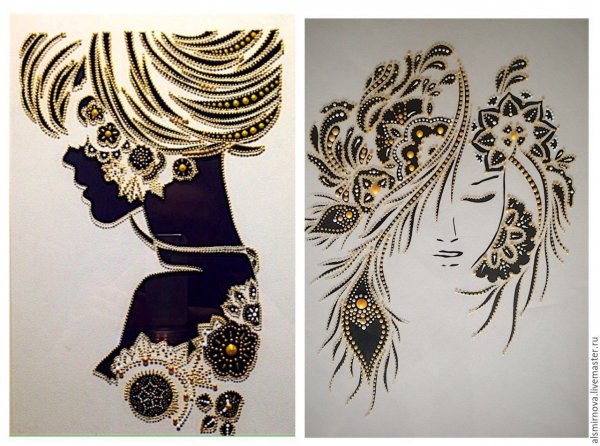 Трафарет для точечной росписи девушка