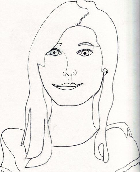 Контурный портрет девушки