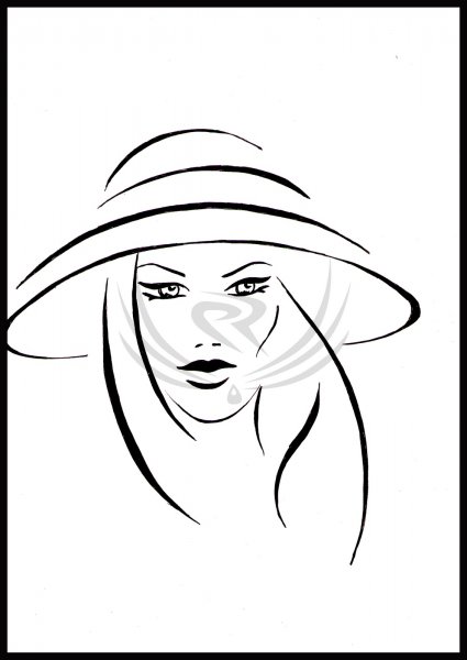 Контурный портрет девушки
