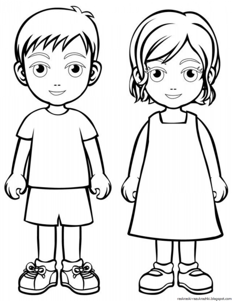 Раскраска маленькая девочка