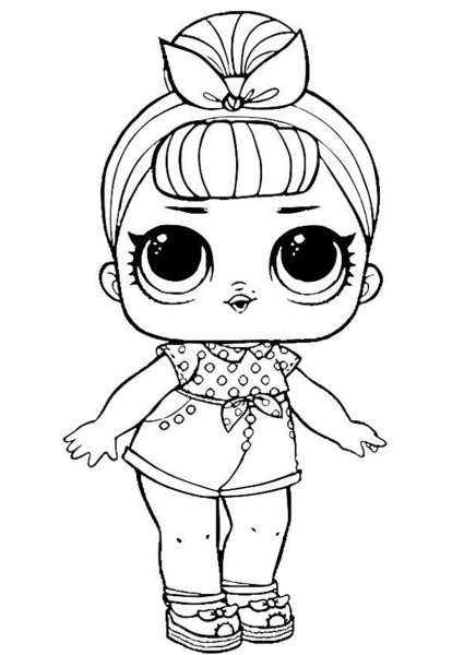 Кукла ЛОЛ раскраска печать