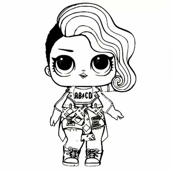 Кукла ЛОЛ рокерша раскраска