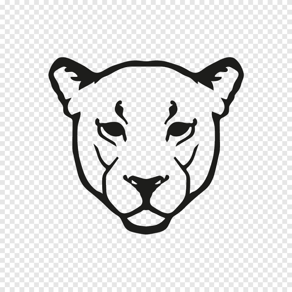 Морда пантеры силуэт