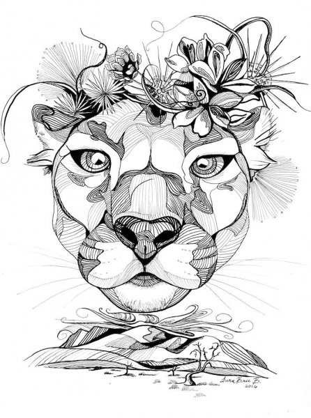 Львица тату эскиз