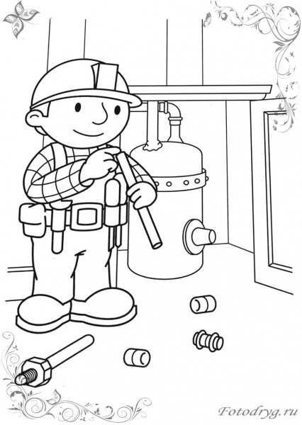 Профессия Строитель раскраска