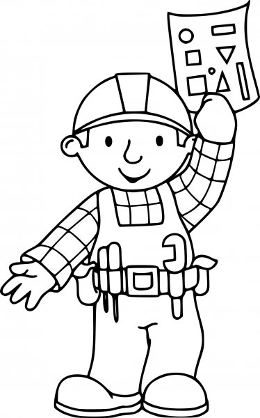 Профессия Строитель раскраска