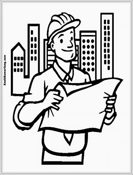 Профессия инженер раскраска для детей