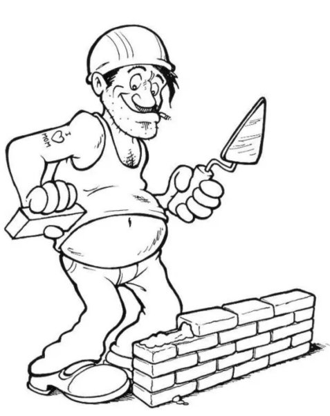 Раскраска Строитель