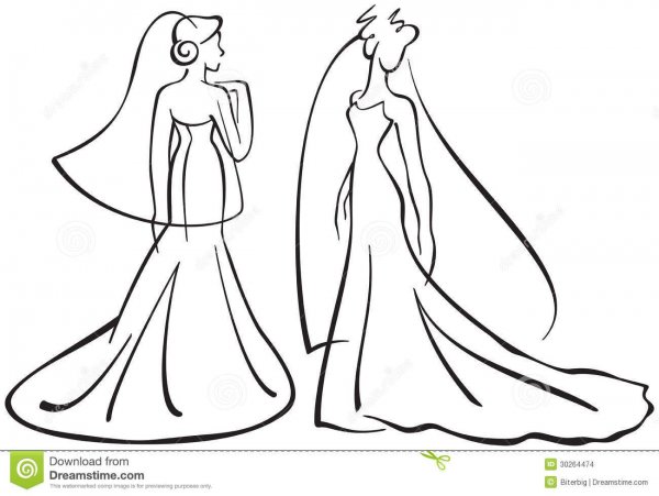 Платье невесты контур