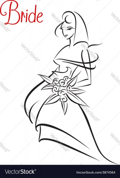 Логотип контурный невеста