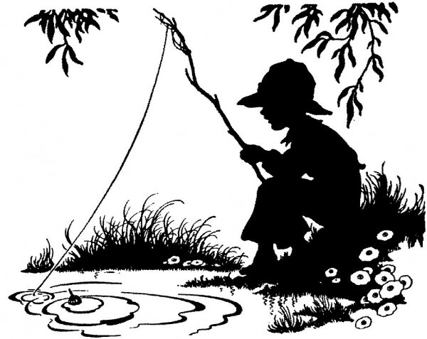 Силуэт рыбака