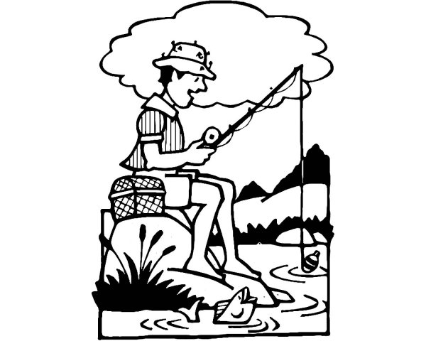 Раскраска Рыбак