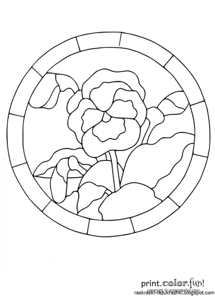 Трафареты цветов для витража