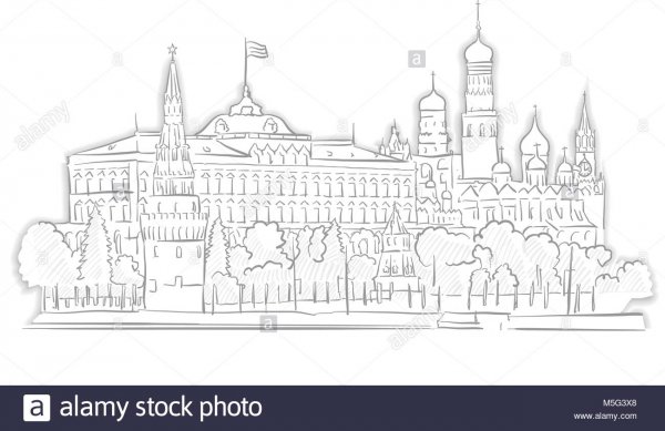 Кремль контур раскраска