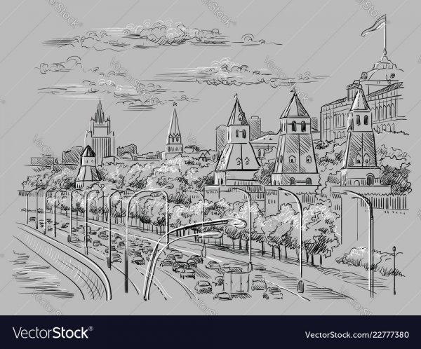 Старая Москва город вектор