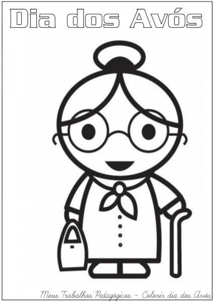 Бабушка раскраска в полный рост для детей