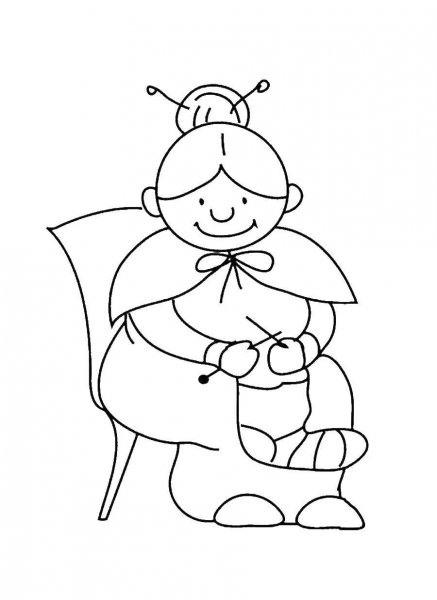 Раскраска бабушка