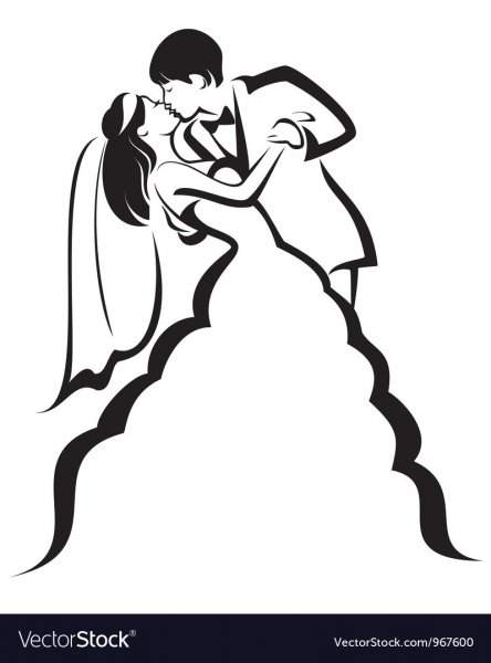 Жених и невеста контур