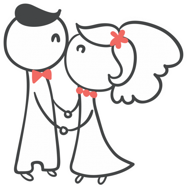 Жених и невеста контур