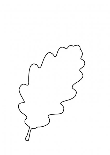 Дубовый лист трафарет