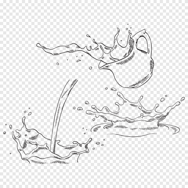 Брызги воды карандашом