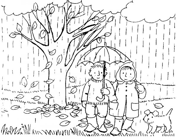 Осень раскраска для детей