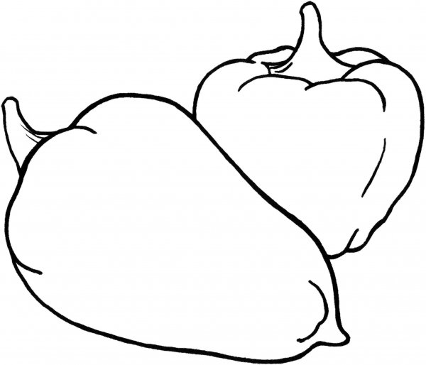 Раскраска овощи перец