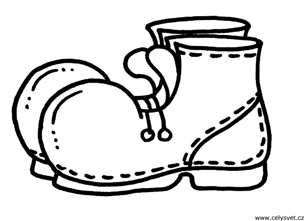 Ботинки раскраска для детей