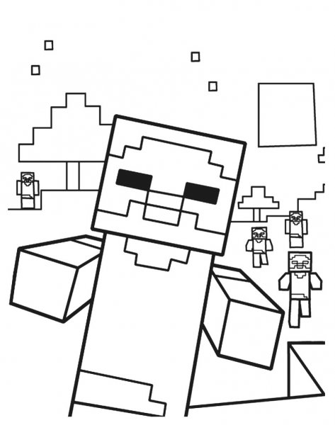 Раскраска лего майнкрафт Стив