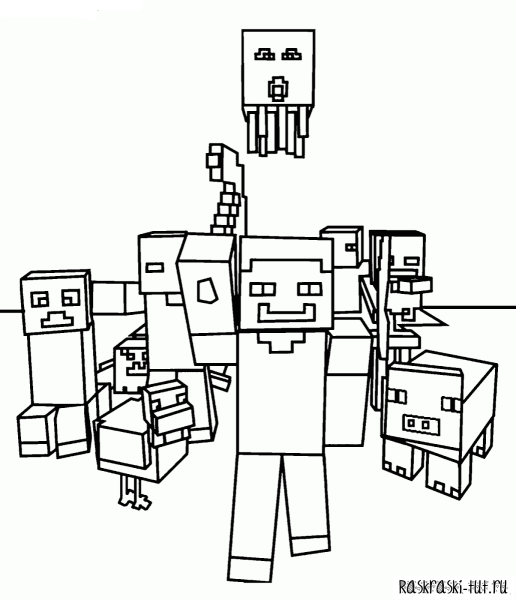 Майнкрафт картинки раскраски