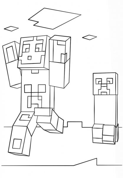 Раскраска лего майнкрафт Стив