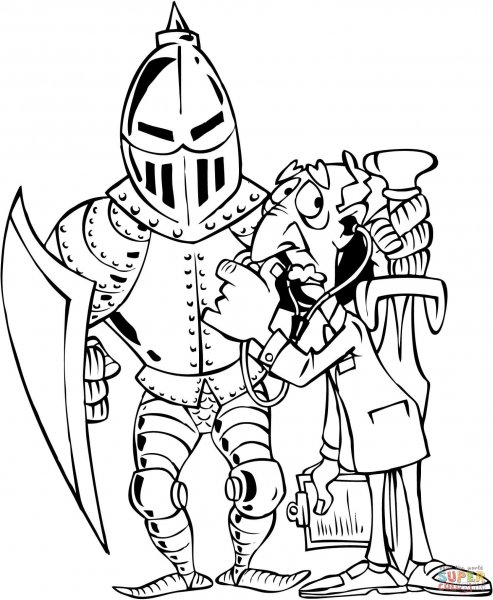 Раскраска Рыцари средневековья