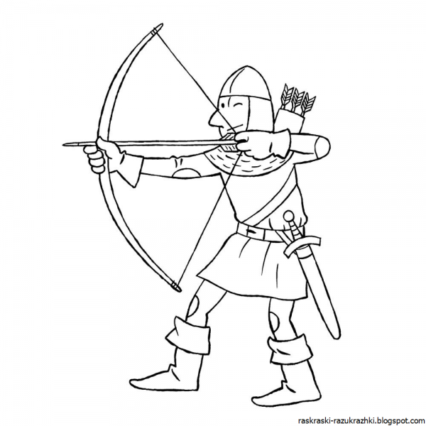 Контурные рисунки рыцарей