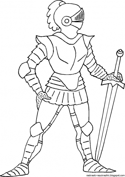 Рыцарь на коне раскраска