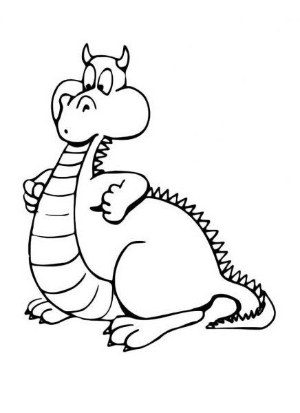 Веселый дракончик раскраска