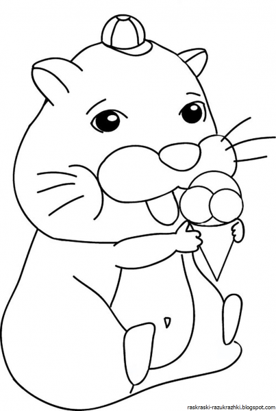 Хомяк раскраска для детей