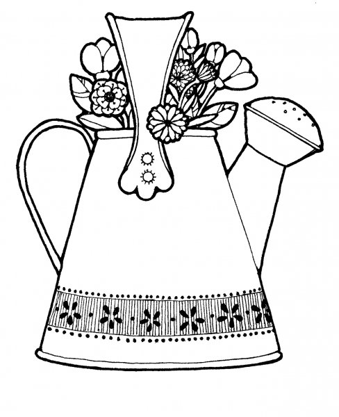 Лейка для цветов раскраска