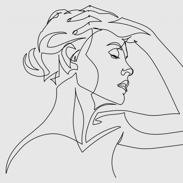 Рисунок одной линией девушки