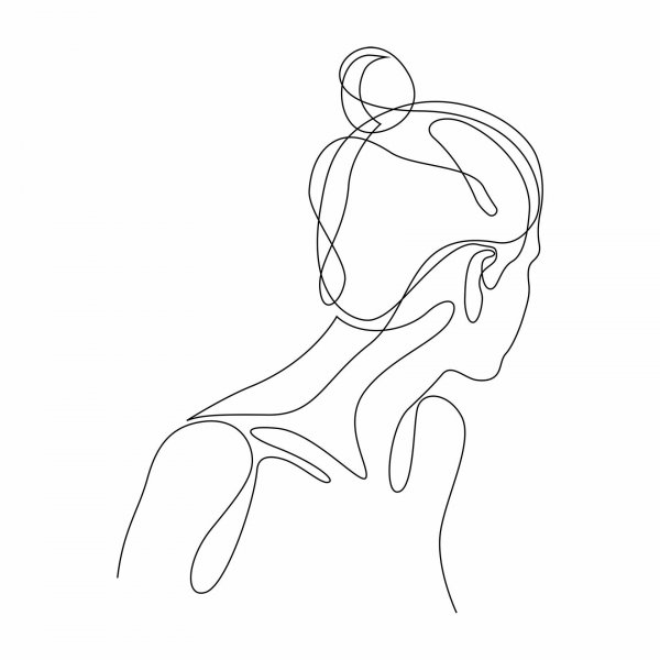 Контур лица одной линией