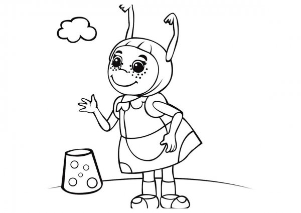 Раскраски для маленьких Лунтик