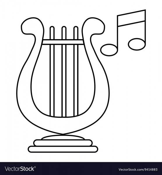 Лира трафарет