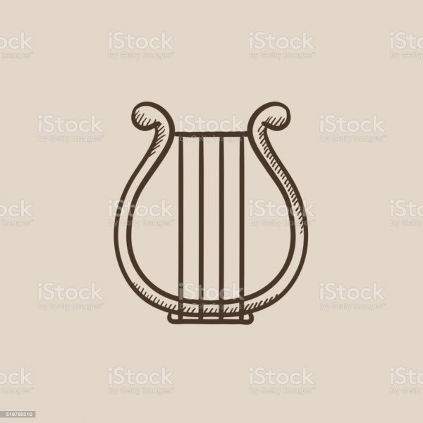 Лира трафарет