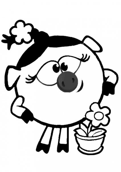 Лосяш из смешариков раскраска