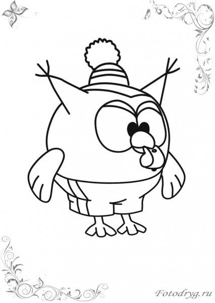 Нюша Смешарики раскраска