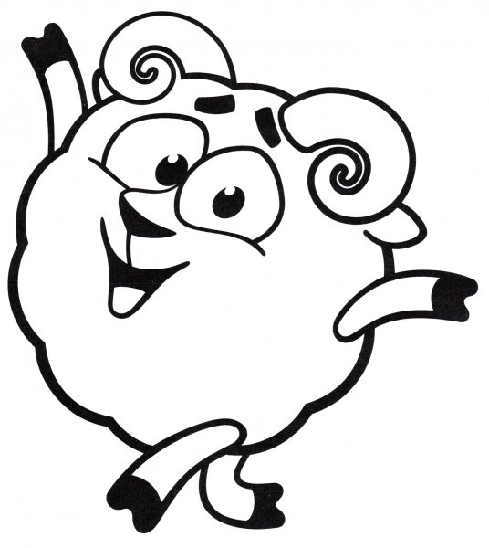 Нюша Смешарики раскраска