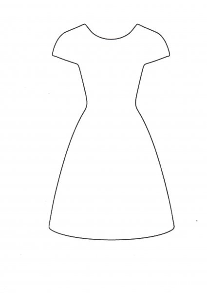 Трафареты платьев для раскрашивания